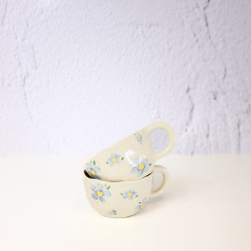 Blue Floral Teacup