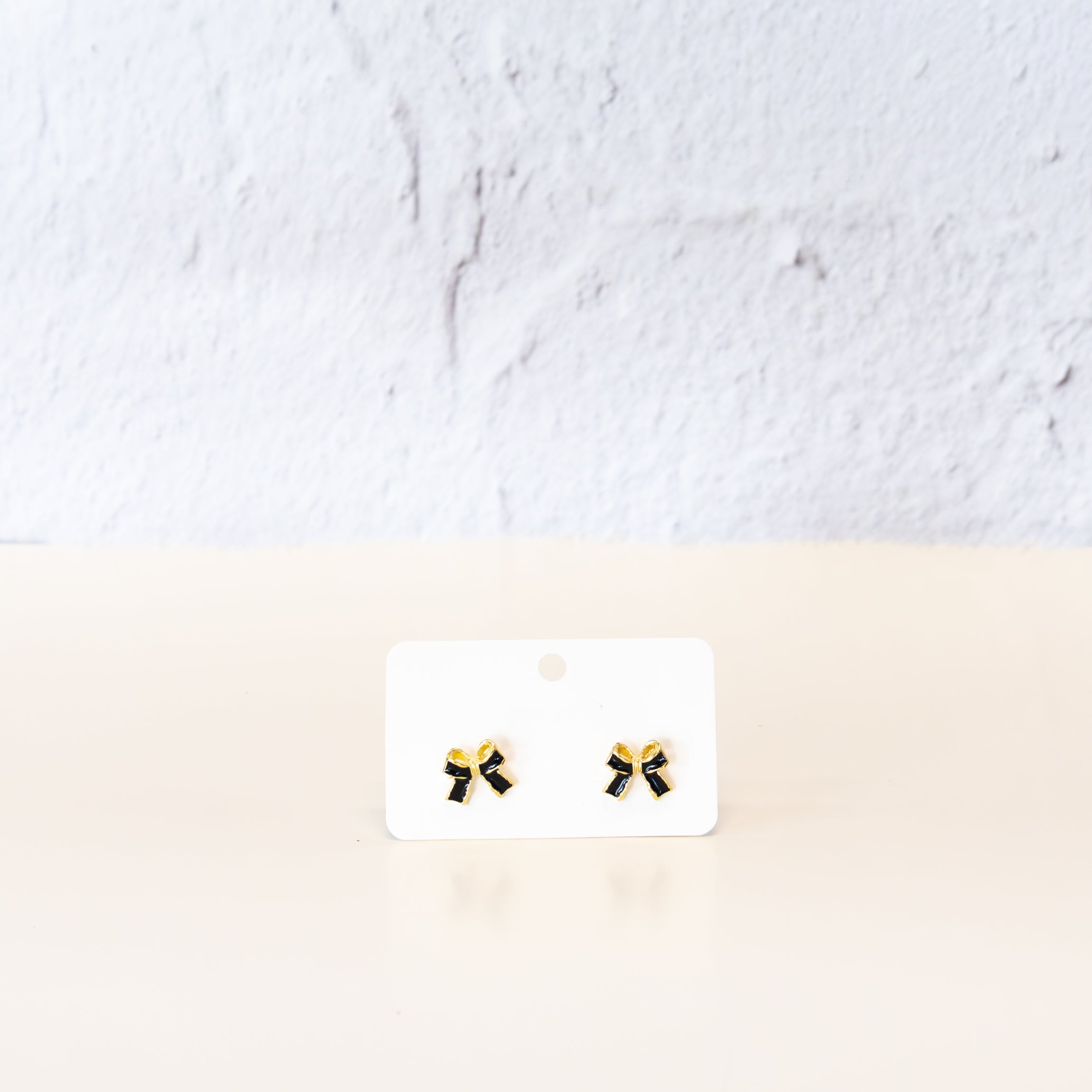 Bow Earrings Black & Gold