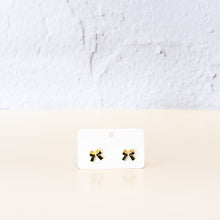 Bow Earrings Black & Gold